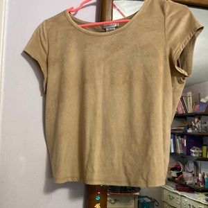 Suede camel colored crop top